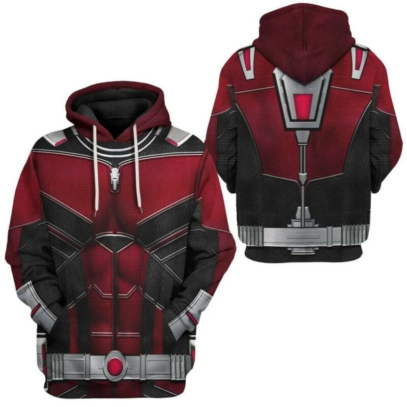 Marvel Ant Man Suit Costume Red 3d Hoodie Zip Hoodie
