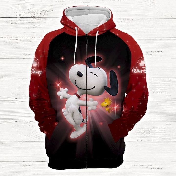 Cartoon Character Dreaming Snoopy 3d All Over Printed Shirt Zip Hoodie 3d Hoodie