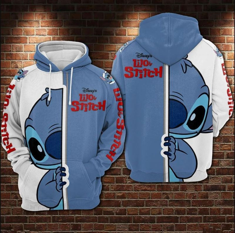 Lilo Stitch Shy Stitch Over Print 3d Hoodie Zip Hoodie 1151
