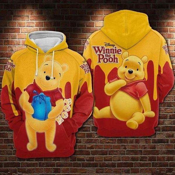 Pooh Winnie The Pooh Cartoon Lover Gift 3d Print All Over Hoodie Print All Over Unisex Full Size