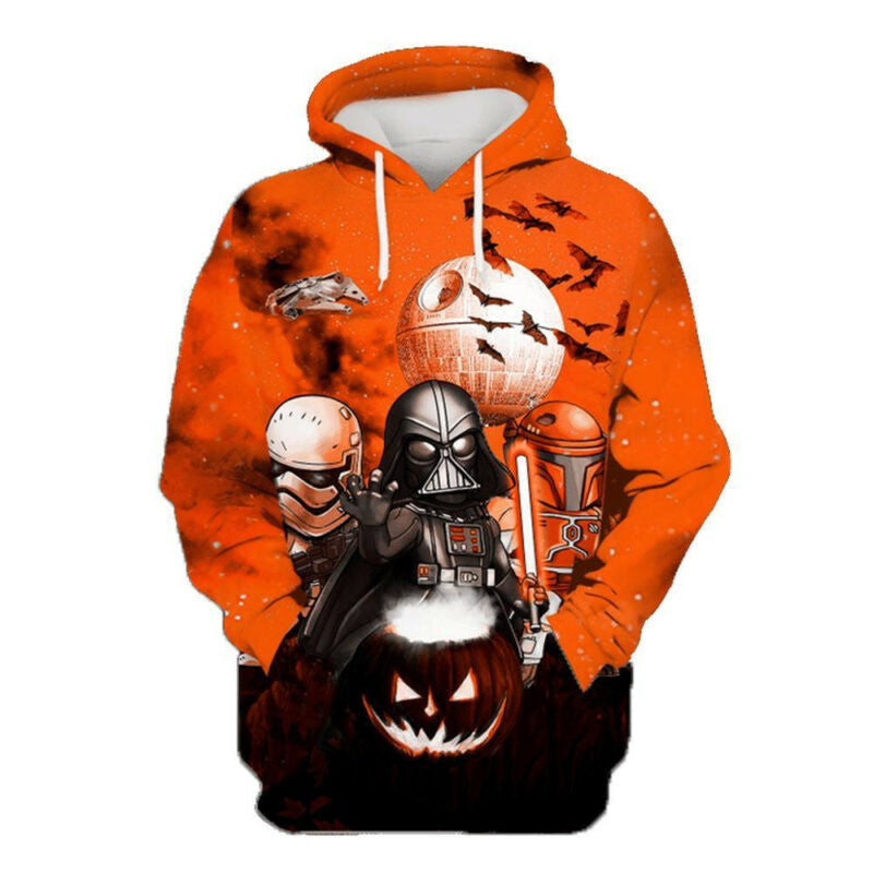 Star Wars Darth Vader Stormtrooper Halloween Night Orange 3d Hoodie Zip Hoodie