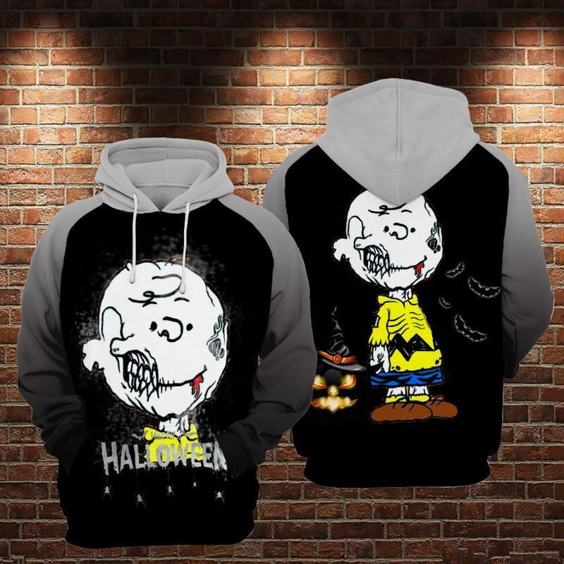 Charlie Brown Zombie Halloween Theme Over Print 3d Hoodie Zip Hoodie