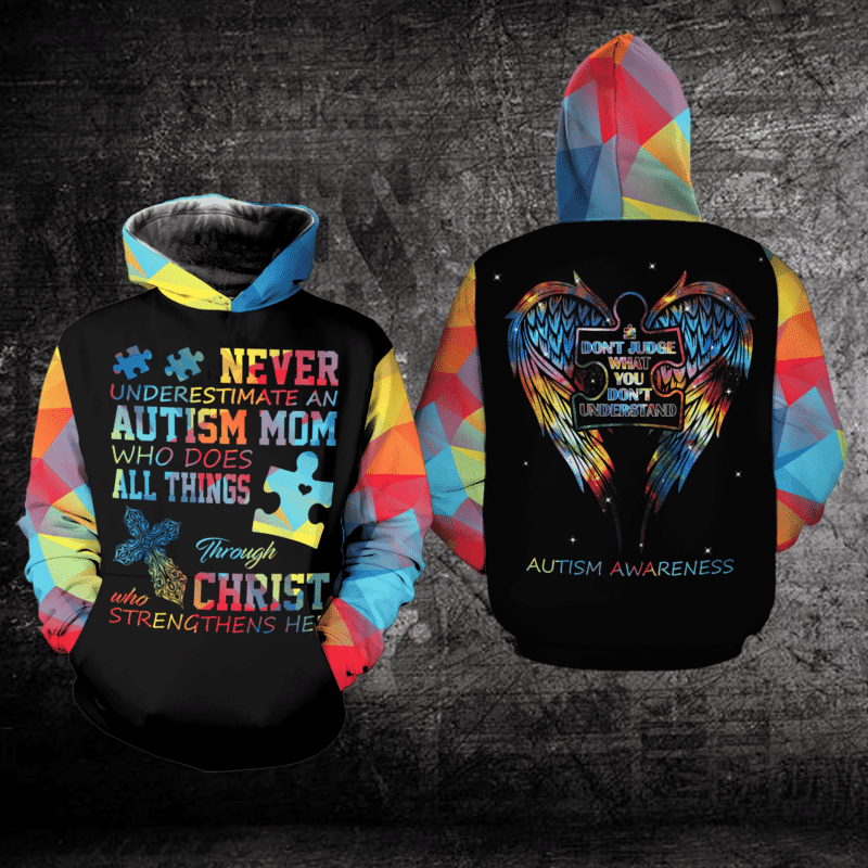 Autism Awarenes Hoodie Never Underestimate An Autism Mom 3d Hoodie Zip Hoodie