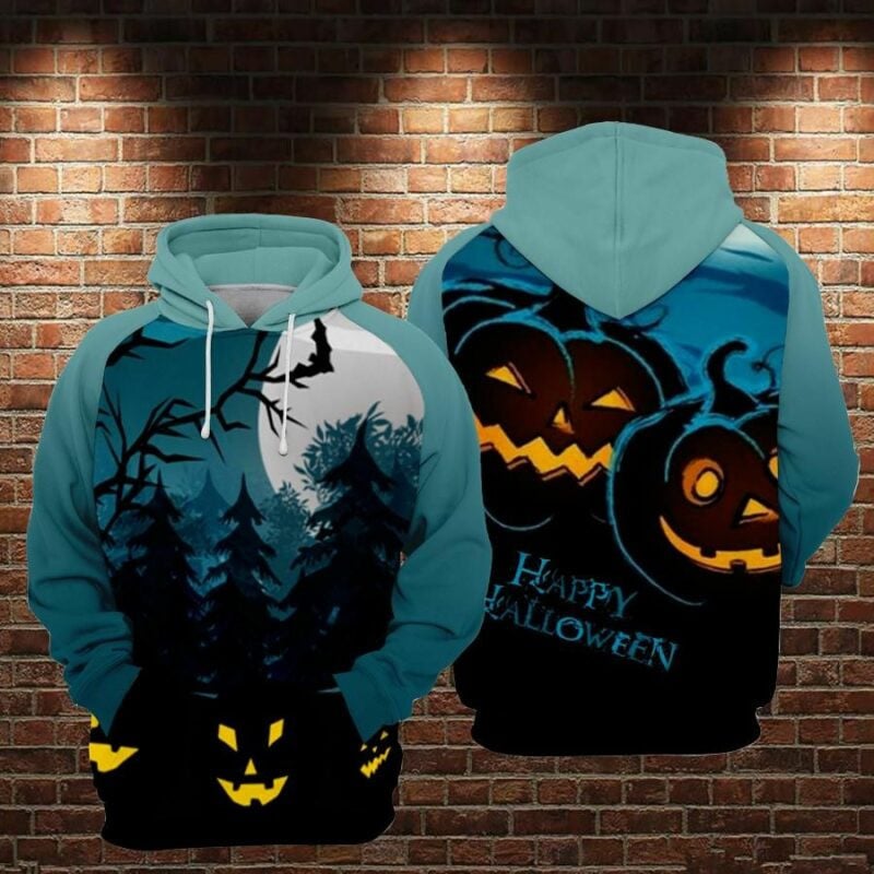 Happy Halloween Over Print 3d Hoodie Zip Hoodie