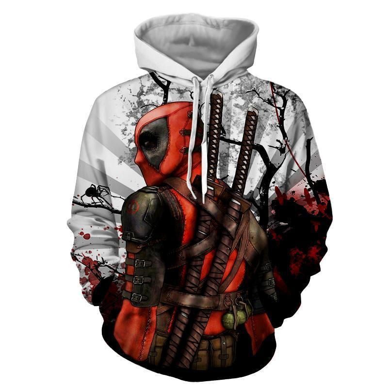Deadpool Avengers Marvel Over Print 3d Hoodie Zip Hoodie