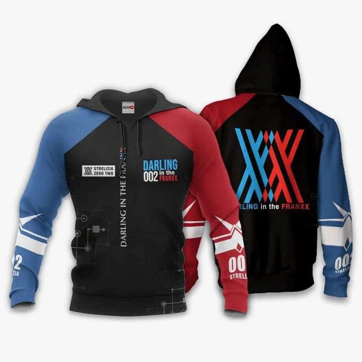 Darling In The Franxx Zero Two Code 002 Anime Manga For Men And Women 3d Hoodie Zip Hoodie