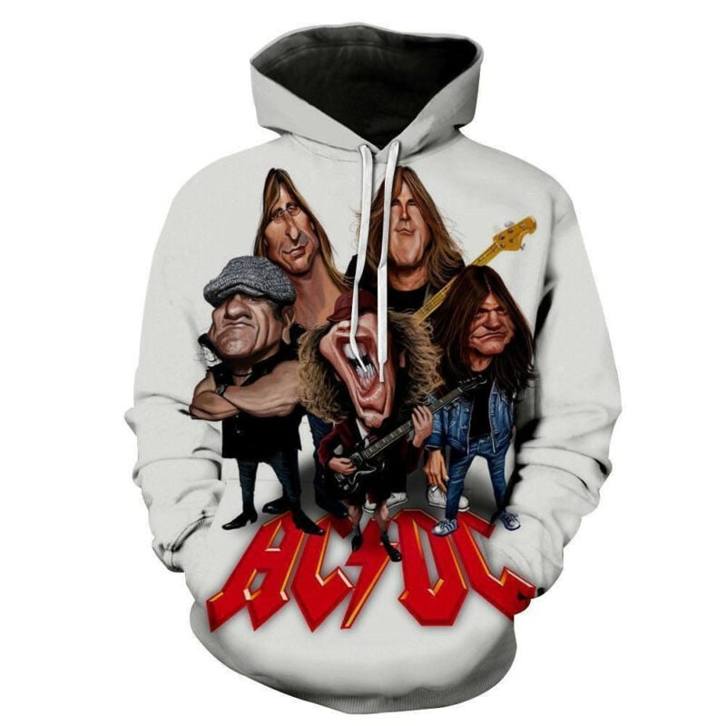Acdc Rock Band 3d Full Over Print Hoodie Zip Hoodie