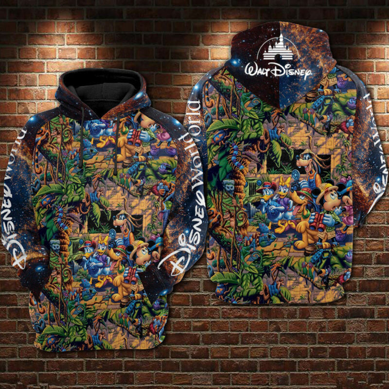Minnie Mickey In The Jungle Hoodie Zip Hoodie