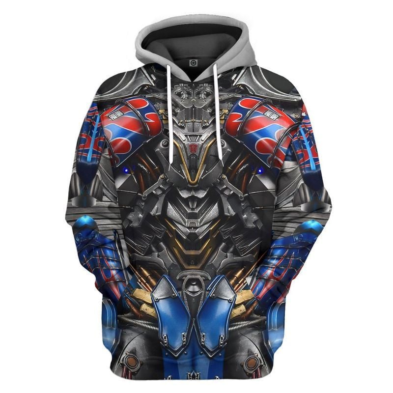 Transformer Optimus Prime Over Print 3d Hoodie Zip Hoodie