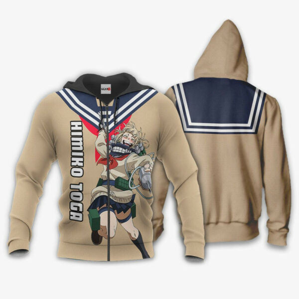 Himiko Toga Anime My Hero Academia Manga 2k10 Fan Gift Stylist Unisex Cartoon Graphic Outfits Aop 3d Hoodie Zip Hoodie 1411