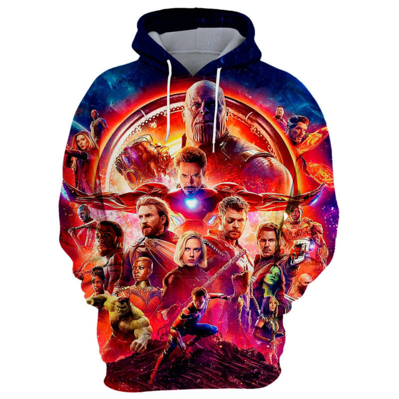Avengers Infinity War 2018 Movie Characteres 3d Hoodie Zip Hoodie