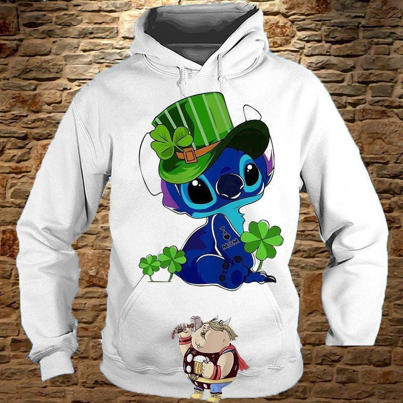 Irish Stitch Happy St Patricks Day Over Print 3d Hoodie Zip Hoodie 1204