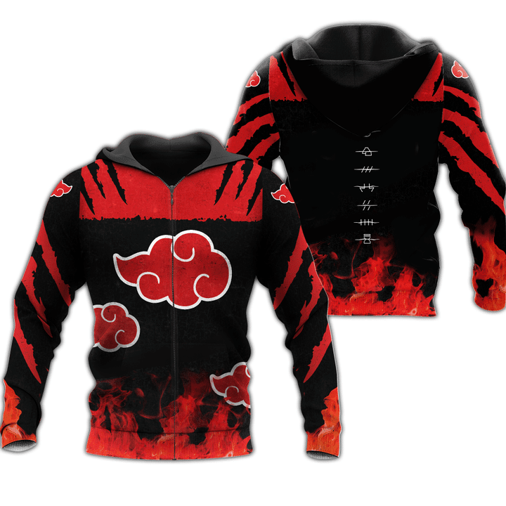 Akatsuki Cosplay Naruto Anime Manga For Men And Women 3d Hoodie Zip Hoodie