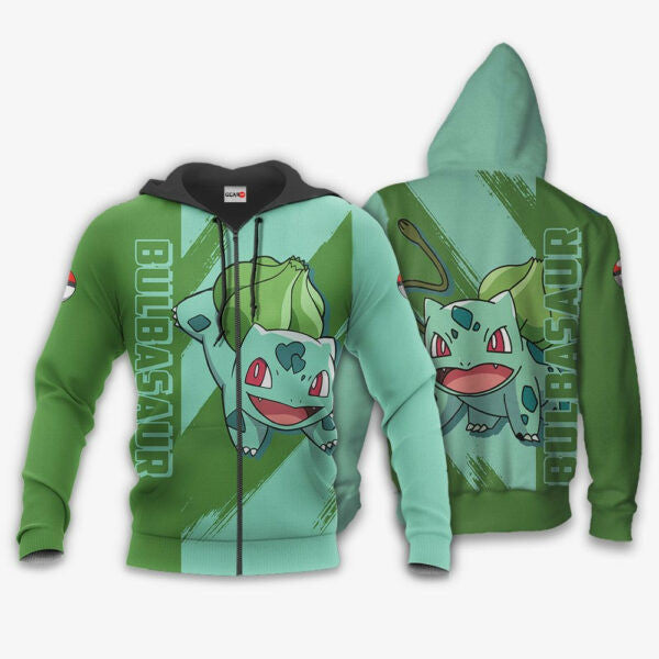 Bulbasaur Anime Pokemon Manga 1k809 Fan Gift Stylist Unisex Cartoon Graphic Outfits Aop 3d Hoodie Zip Hoodie 1125