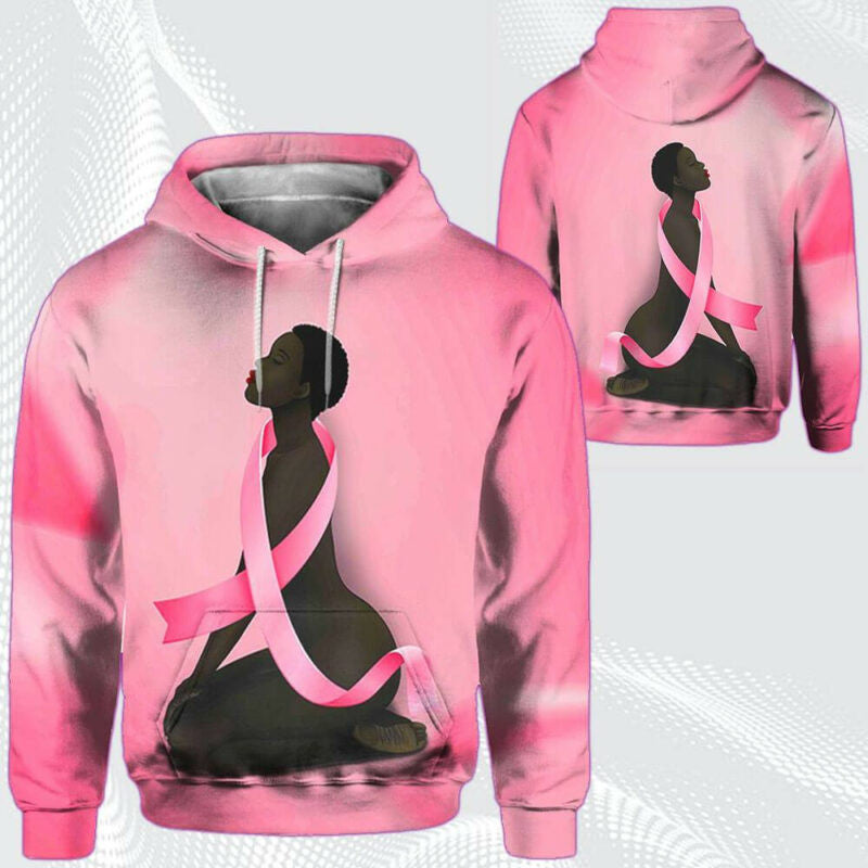 African American Women Fight Breast Cancer Pink Hoodie Zip Hoodie