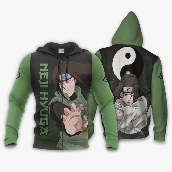 Neji Hyuga Naruto Anime 3k322 Fan Gift Stylist Unisex Cartoon 3d Hoodie Zip Hoodie 2694