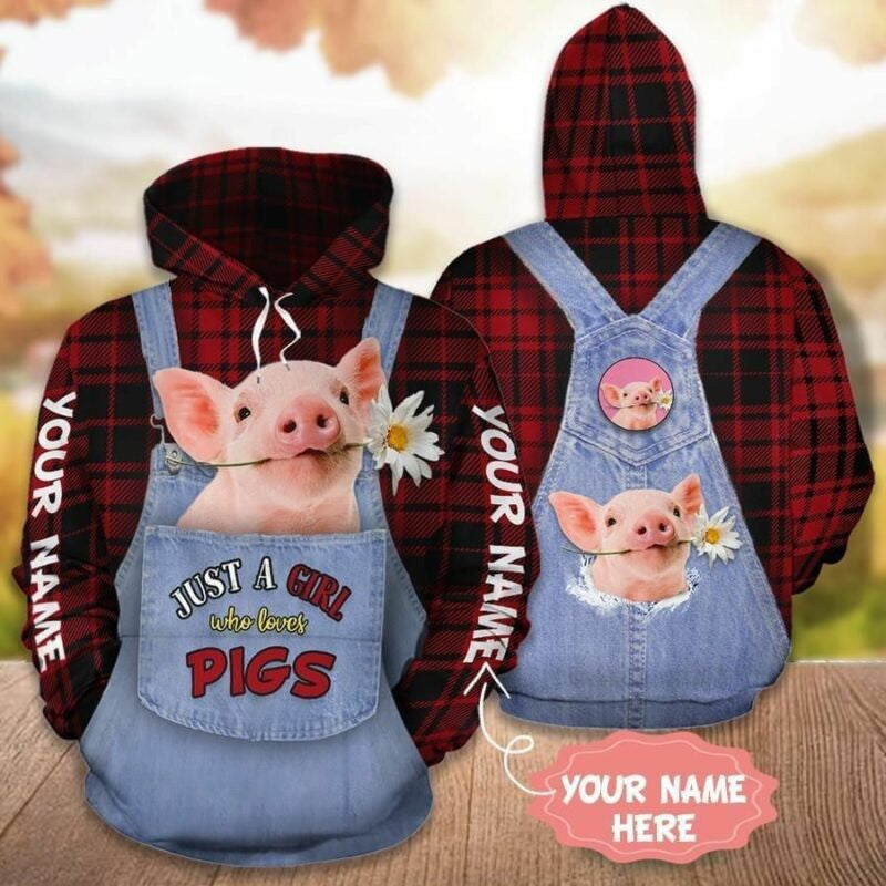 Just A Girl Who Loves Pigs Full Printing Hoodie 3d Hoodie