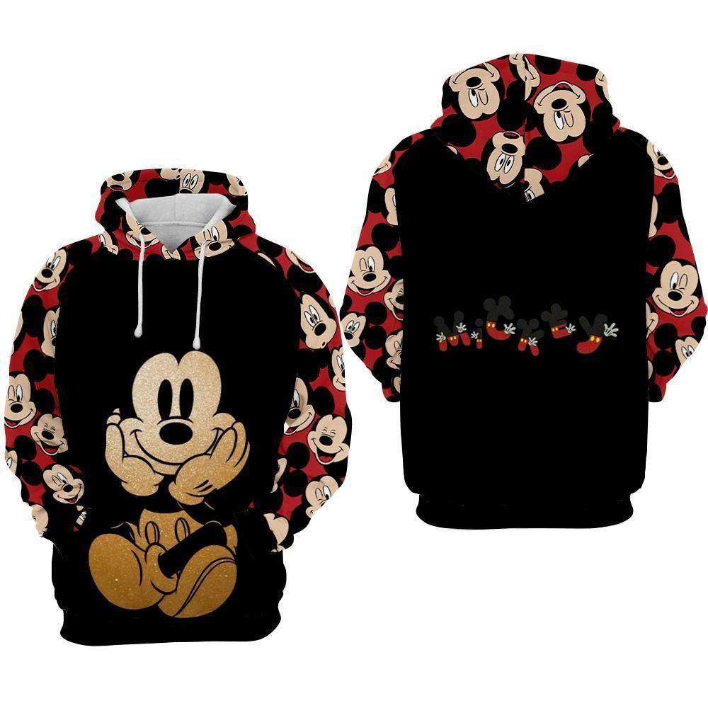 Mickey Mouse Over Print 3d Hoodie Zip Hoodie 646