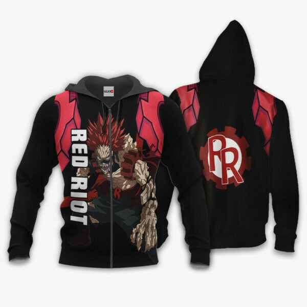Eijiro Kirishima Anime My Hero Academia Manga 2k22 Fan Gift Stylist Unisex Cartoon Graphic Outfits Aop 3d Hoodie Zip Hoodie 170