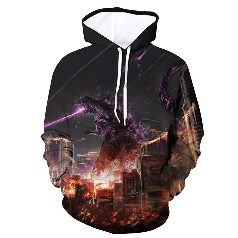 Godzilla Fighting 3d Hoodie Zip Hoodie