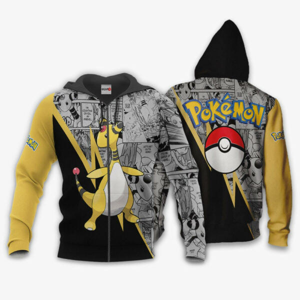 Ampharos Anime Pokemon 1k709 Fan Gift Stylist Unisex Cartoon Graphic Outfits Aop 3d Hoodie, Zip Hoodie 1660