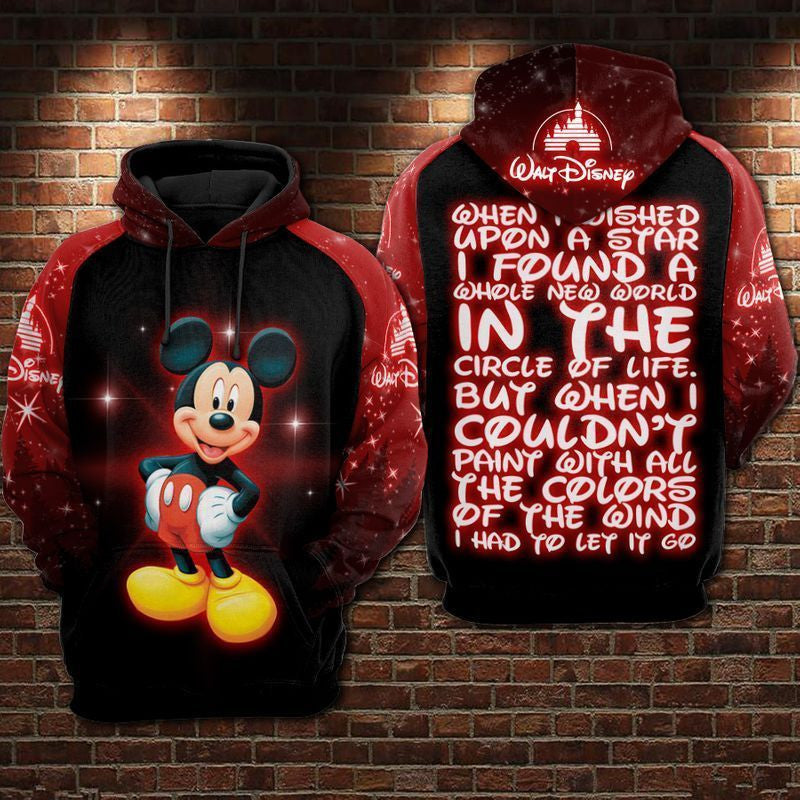 Mickey Disney Quote Over Print 3d Hoodie Zip Hoodie 356
