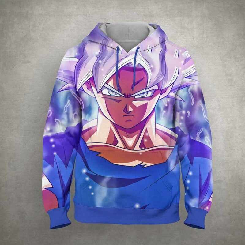 Goku Blue Saiyan Cartoon Dragon Ball Anime Manga 43 Over Print 3d Hoodie Zip Hoodie