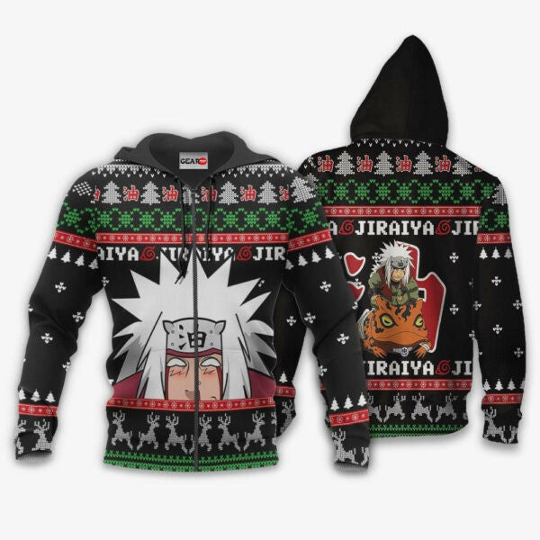 Jiraiya Pervy Sage Naruto Christmas Naruto Anime 1k465 Fan Gift Stylist Unisex Cartoon Graphic Outfits Aop 3d Hoodie, Zip Hoodie 257