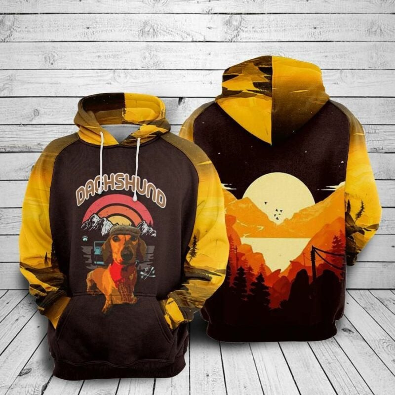 Dachshund Dog Over Print 3d Hoodie Zip Hoodie