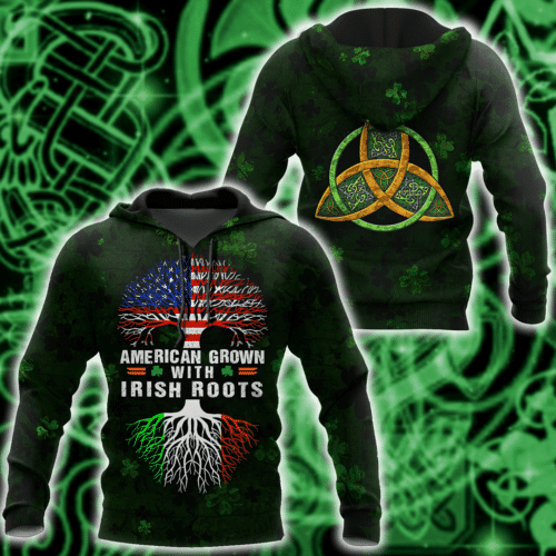 St Patrick American Grown With Irish Groots 2k582 Lover Gift ,st. Patrick?s Day All Over Print 3d Hoodie 1803