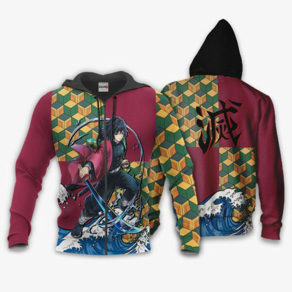 Demon Slayer Giyu Tomioka Anime 2k849 Fan Gift Stylist Unisex Cartoon 3d Hoodie Zip Hoodie 1091
