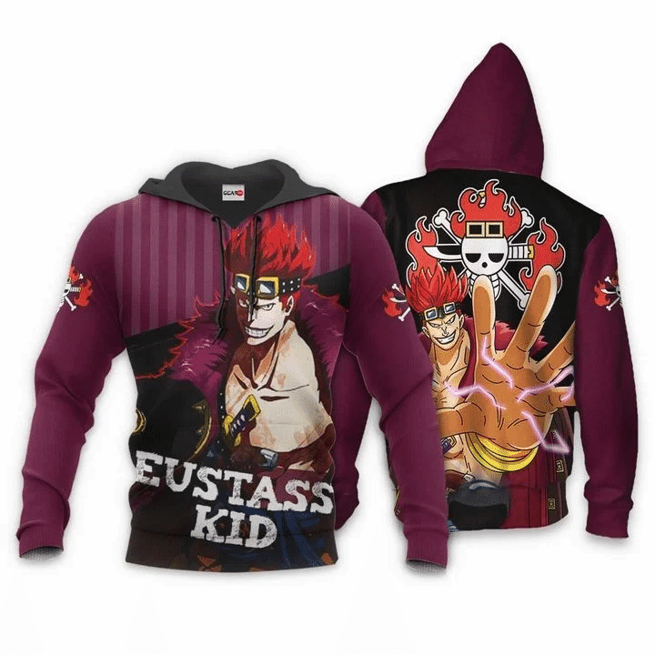 Eustass Kid One Piece Anime Manga For Men And Women 3d Hoodie Zip Hoodie