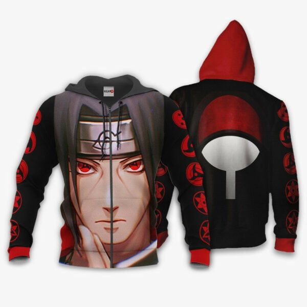 Uchiha Itachi Sharingan Eyes Anime 3k283 Fan Gift Stylist Unisex Cartoon 3d Hoodie Zip Hoodie 2256