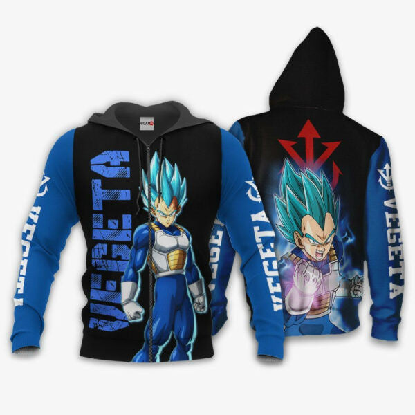 Vegeta Saiyan Blue Costume Dragon Ball Anime 3k433 Fan Gift Stylist Unisex Cartoon 3d Hoodie Zip Hoodie 2624