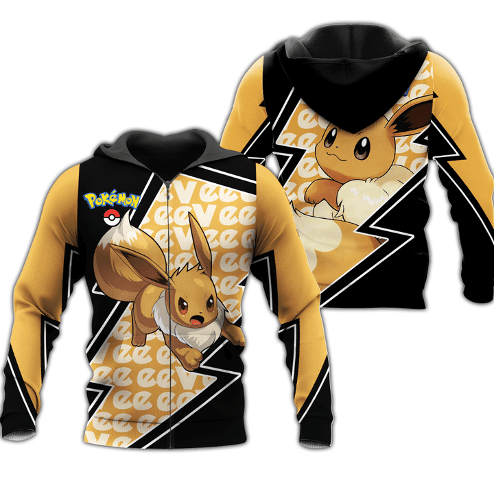 Eevee Pokemon Anime Manga For Men And Women 3d Hoodie Zip Hoodie