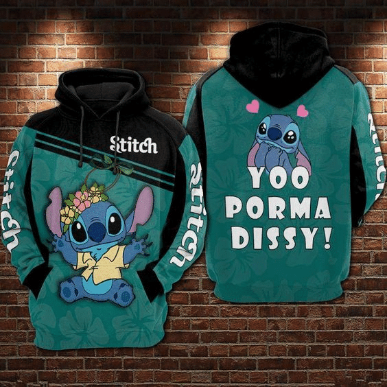 Funny Stitch And Lilo Ohana Cartoon Disney 114 Fan Gift Stylist Unisex Cartoon Graphic Outfits Aop Hoodie 776