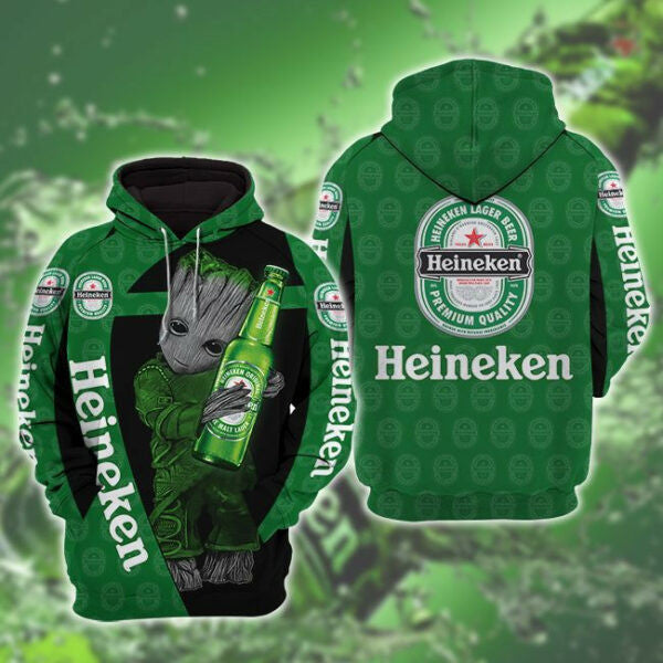Baby Groot Heineken 3d All Over Print Shirt Hoodie 890