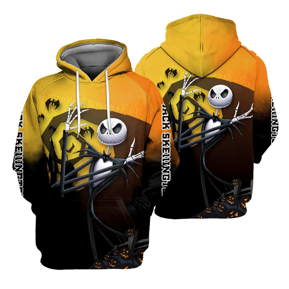 Jack Skellington The Nightmare Before Christmas 93 Fan Gift Stylist Unisex Cartoon Graphic Outfits Aop Hoodie, Zip Hoodie 543