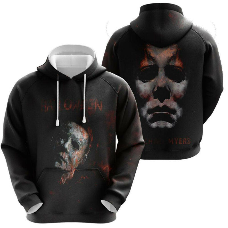 Halloween Michael Myers Scary Face Black 3d Hoodie Zip Hoodie