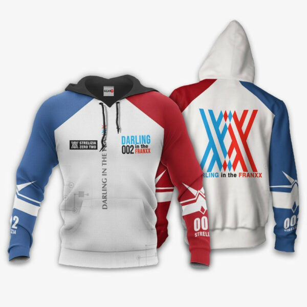 Darling In The Franxx Zero Two Code 002 Anime 3k320 Fan Gift Stylist Unisex Cartoon 3d Hoodie Zip Hoodie 1716