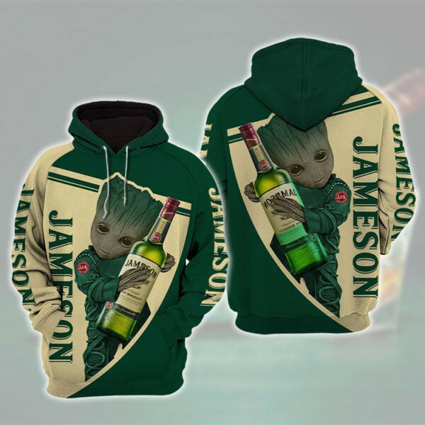 Baby Groot Jameson Irish Whiskey 3d All Over Print T Shirt Hoodie 238