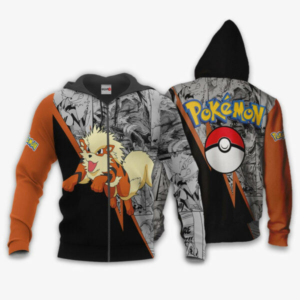 Arcanine Anime Pokemon 1k714 Fan Gift Stylist Unisex Cartoon Graphic Outfits Aop 3d Hoodie, Zip Hoodie 205