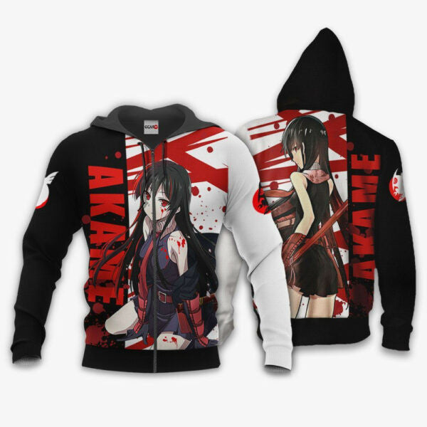 Akame Ga Kill Akame Anime 3k302 Fan Gift Stylist Unisex Cartoon 3d Hoodie Zip Hoodie 562