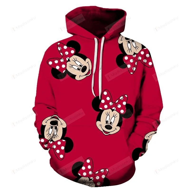 Minnie Mouse Face For Unisex 3d All Over Print Hoodie, Zip-up Hoodie