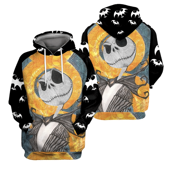 Jack Skellington The Nightmare Before Christmas 79 Fan Gift Stylist Unisex Cartoon Graphic Outfits Aop Hoodie, Zip Hoodie