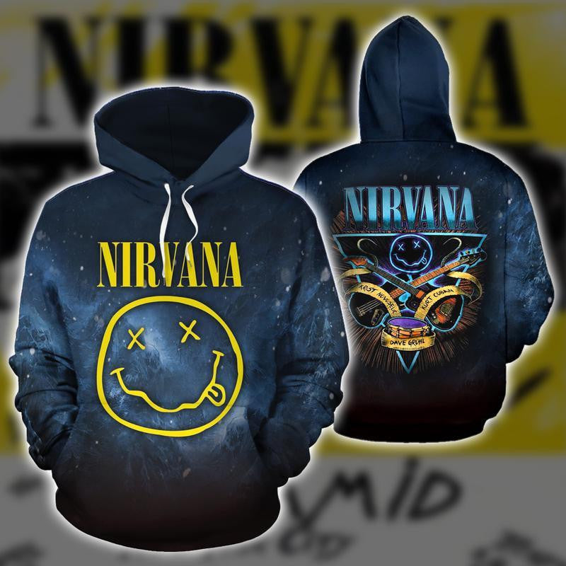 Nirvana Rock Band Lover Gift, Nirvana Logo All Over Print Hoodie