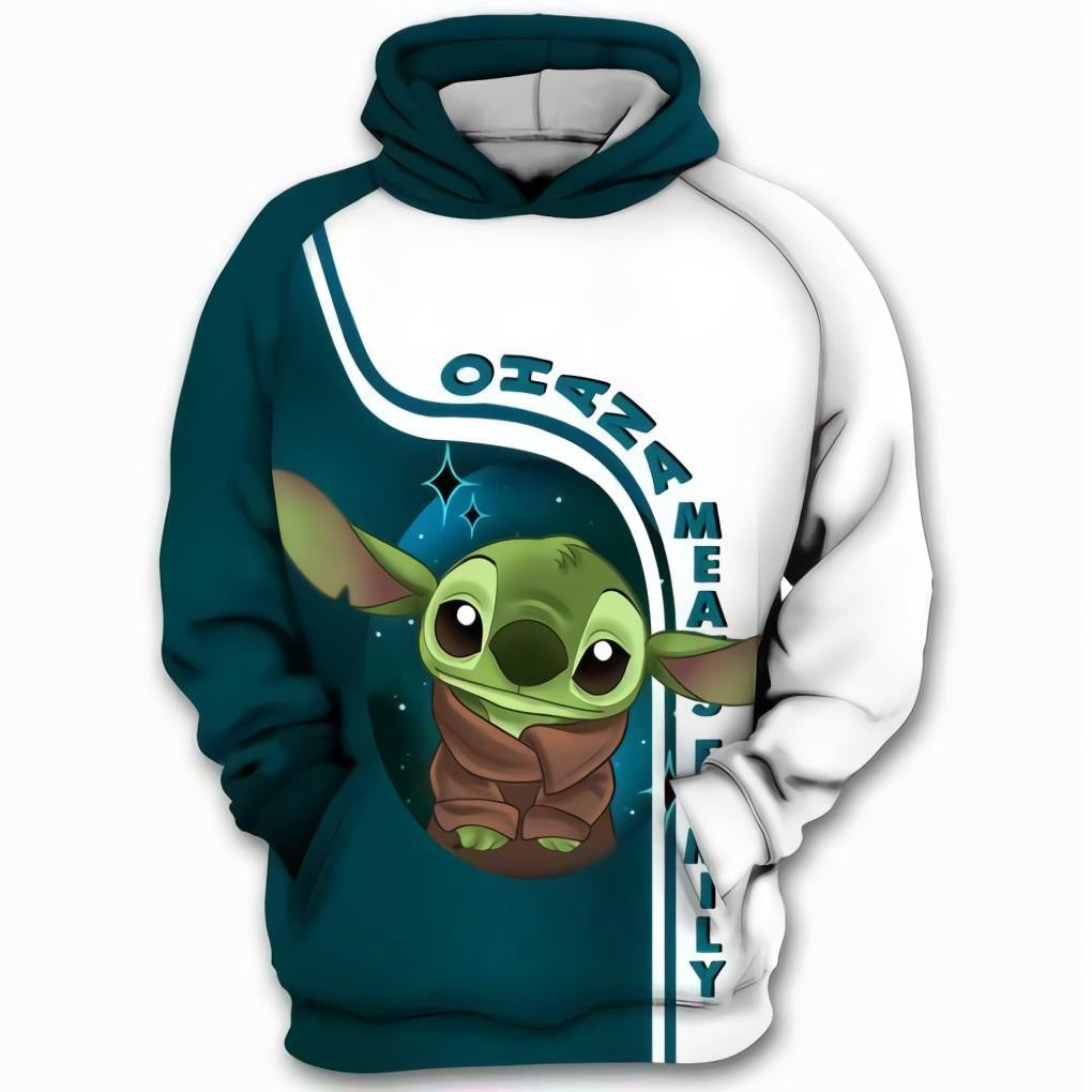 Ohana Means Family Yoda Lilo And Stitch Star Wars Ver3 Aop Hoodie