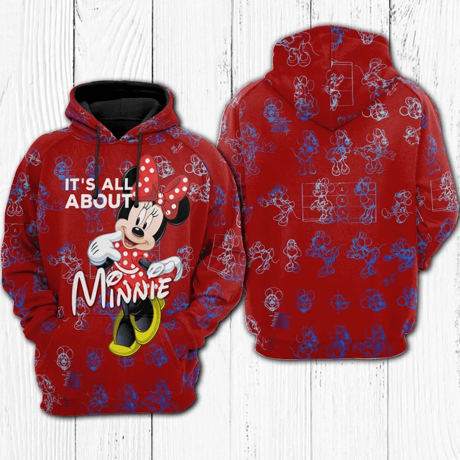 It's All About Minnie Mouse Comics Disney 499 Fan Gift Stylist Unisex Cartoon Graphic Outfits Aop Hoodie