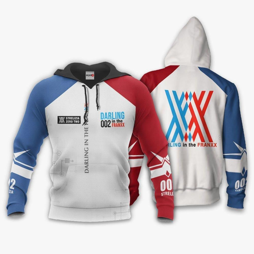 Darling In The Franxx Zero Two Code 002 Anime 3k320 Fan Gift Stylist Unisex Cartoon 3d Hoodie Zip Hoodie