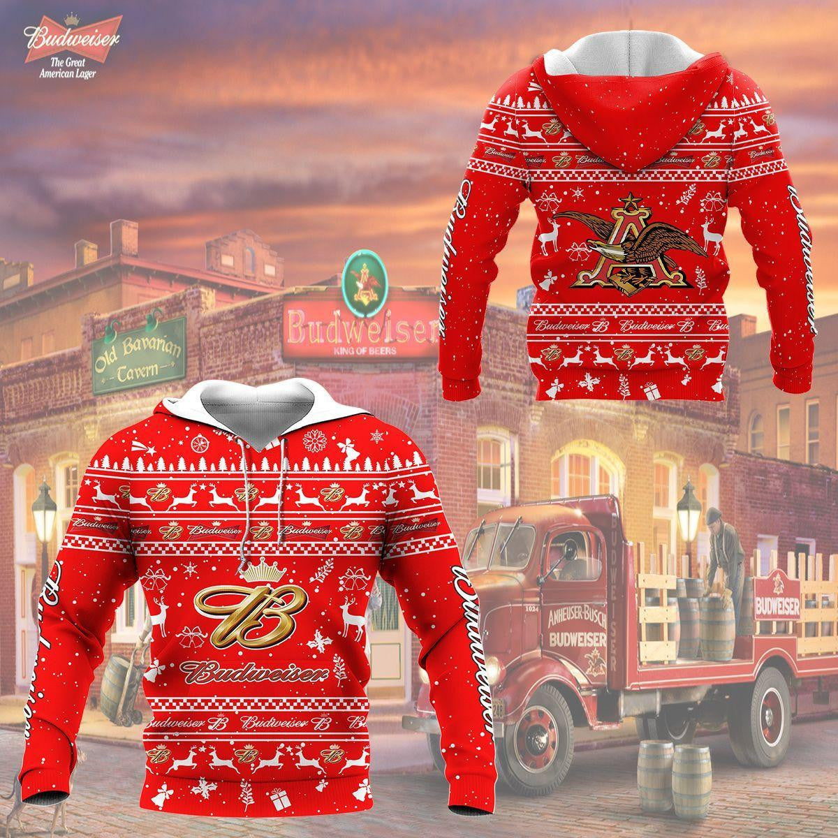 Budweiser Shirt Fan Gift 184, Stylist Unisex 3d Hoodie Zip Hoodie
